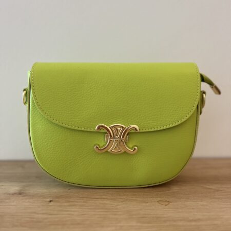 Lime groene leren tas Celina