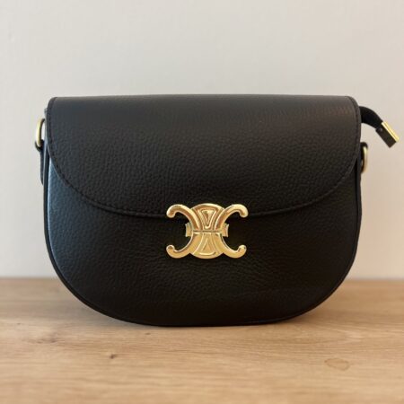 Zwarte leren tas Celina