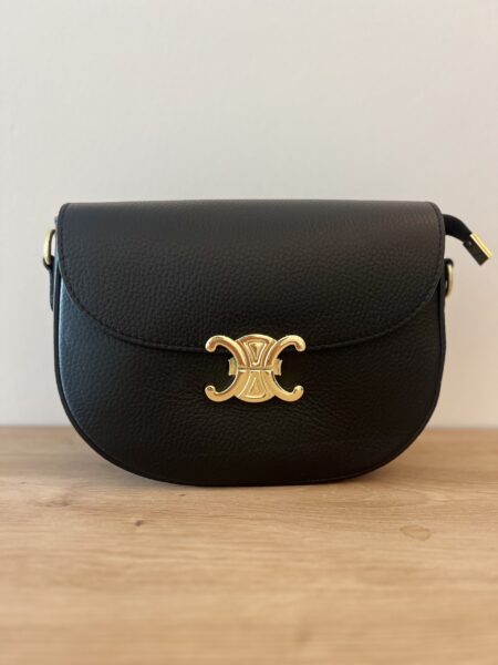 Zwarte leren tas Celina