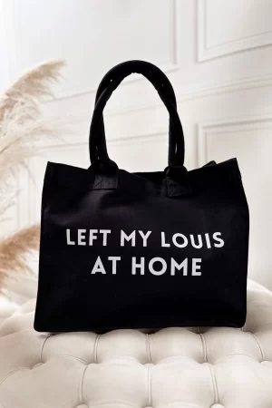 Zwarte tas Left my Louis at home