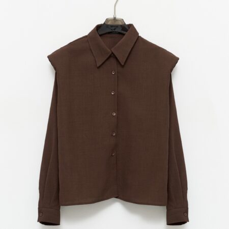 Bruine blouse met schoudervullingen Lumina