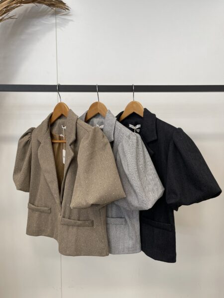 Blazer pofmouw strass steentjes