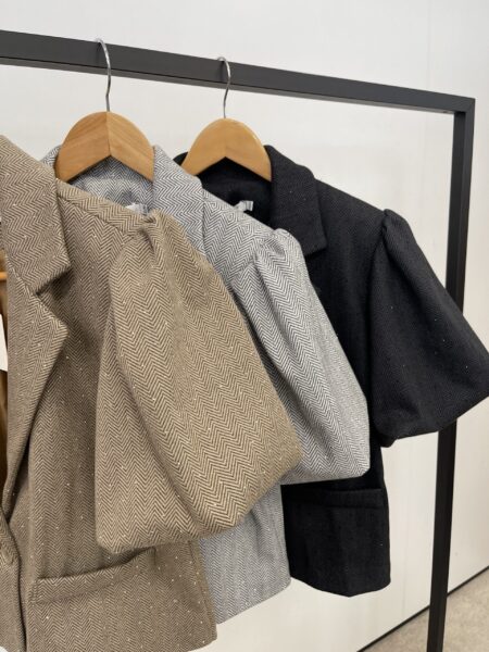 Blazer pofmouw strass steentjes