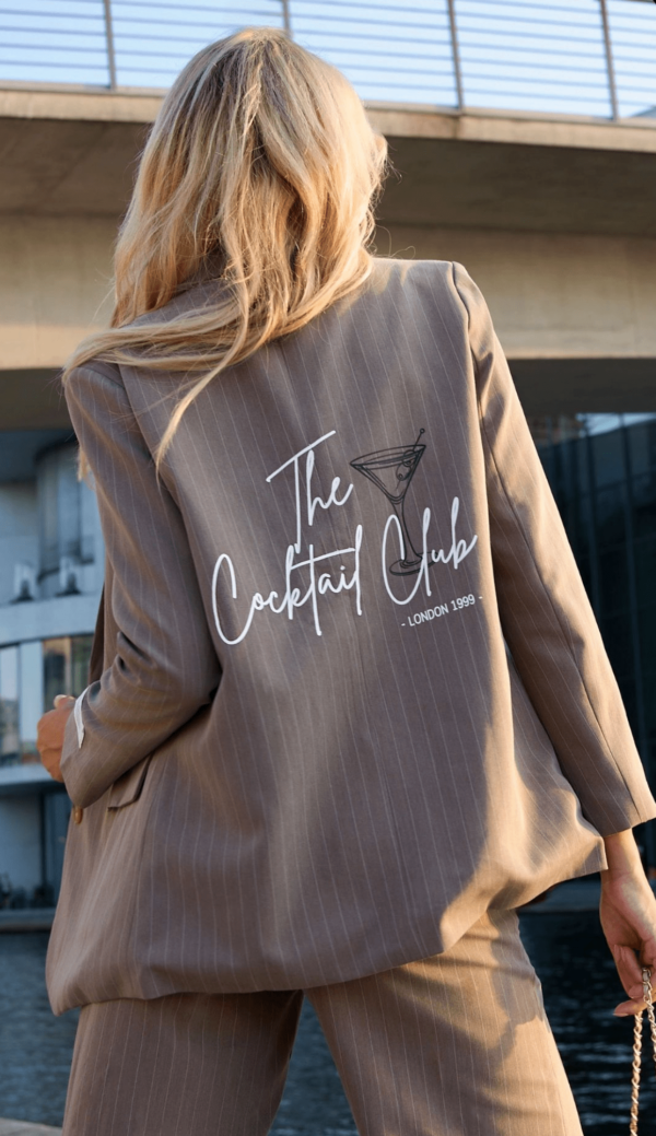 Gestreepte beige blazer The Cocktail Club