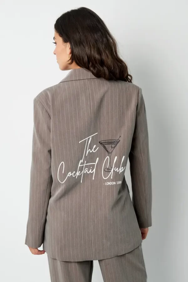 Gestreepte beige blazer The Cocktail Club