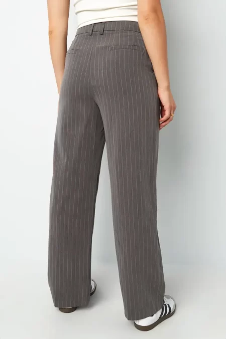 Beige gestreepte pantalon