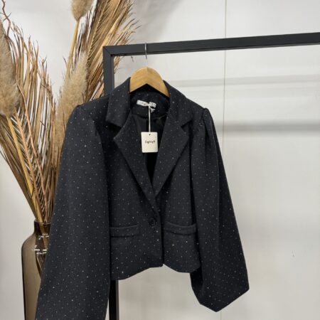 Antraciet grijze glitter blazer