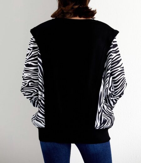 Oversized sweater zebraprint - Afbeelding 3