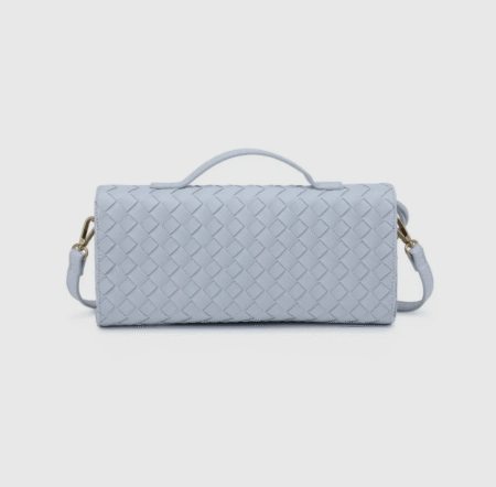 Geweven crossbody clutch lichtblauw - Vegan leer - Afbeelding 3