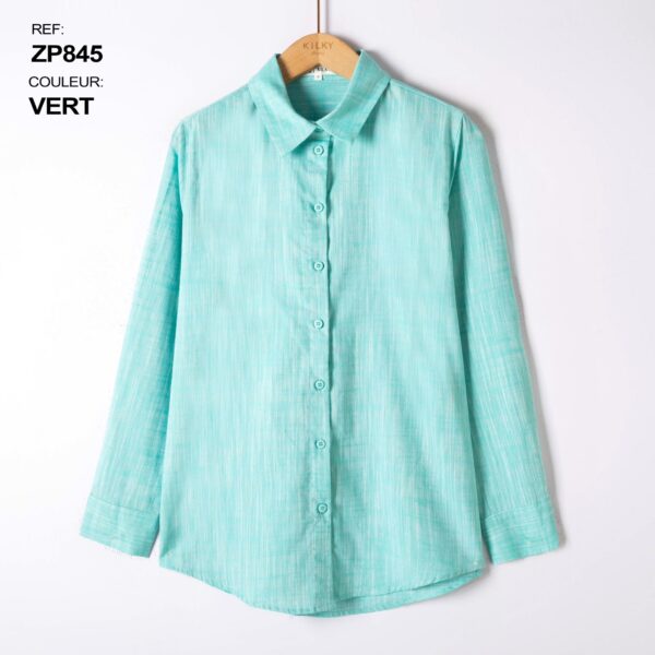 Mintgroene blouse met washing detail - Afbeelding 2