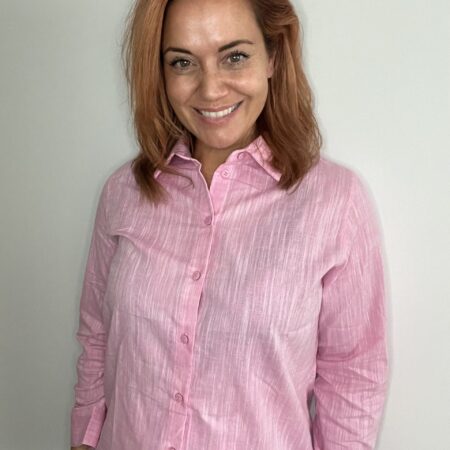 Roze blouse met washing detail