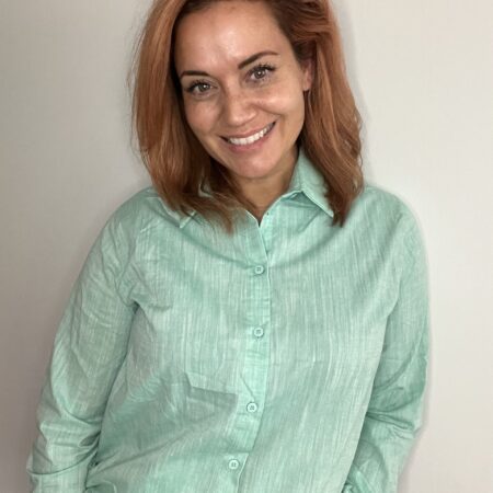 Mintgroene blouse met washing detail