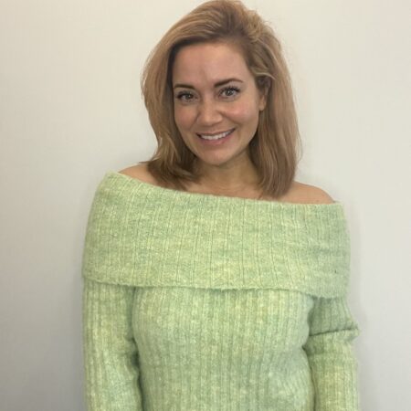 Off shoulder trui groen